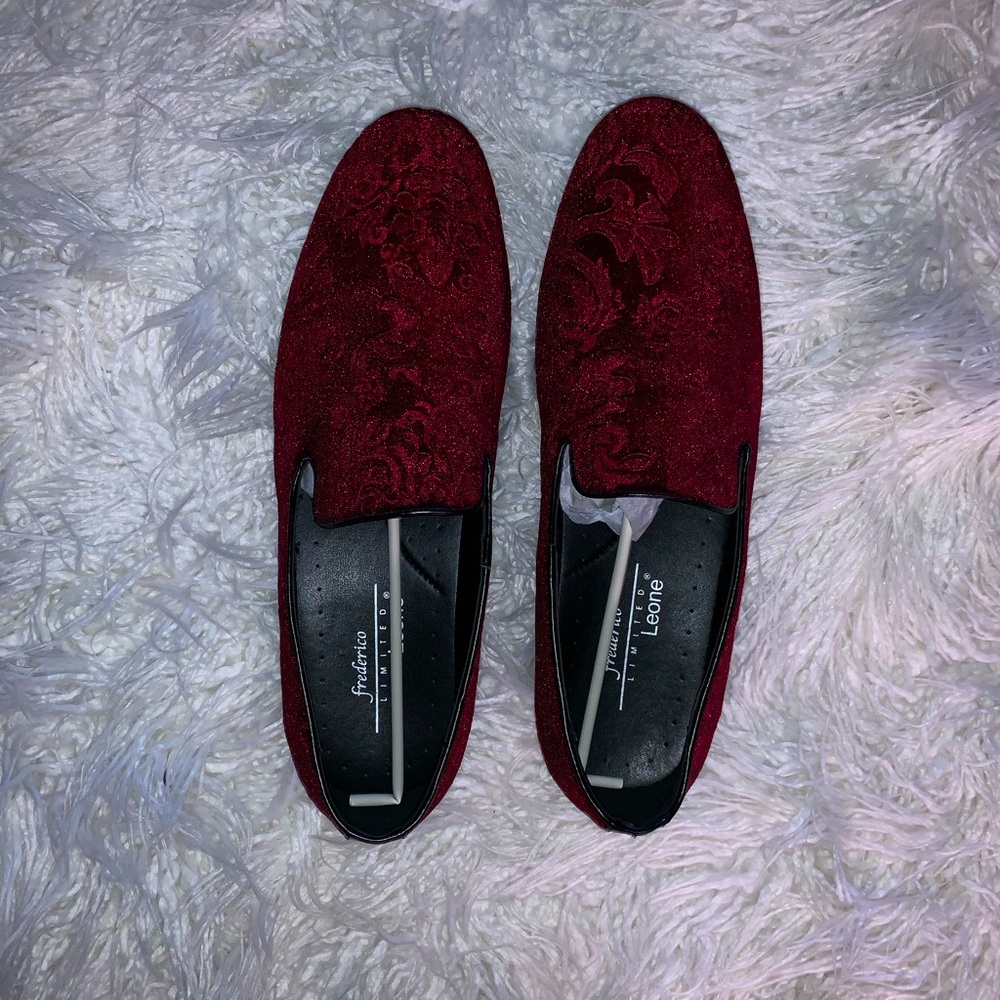 Frederick velvet red shoes leather velvet size 12